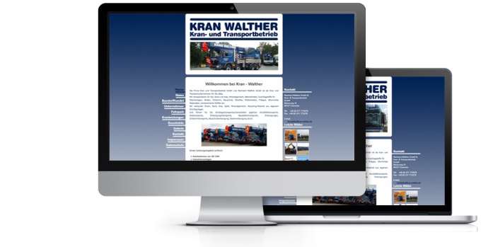 Webdesign für Reinhard Walther GmbH & Kran- & Transportbetrieb GmbH